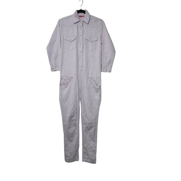 Denimist One Piece Jumpsuit XS Gray Blue Collared Long Sleeve Utility Western